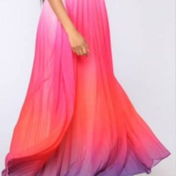 CHIFFON HALTER MAXI DRESS - Picture 3 of 4